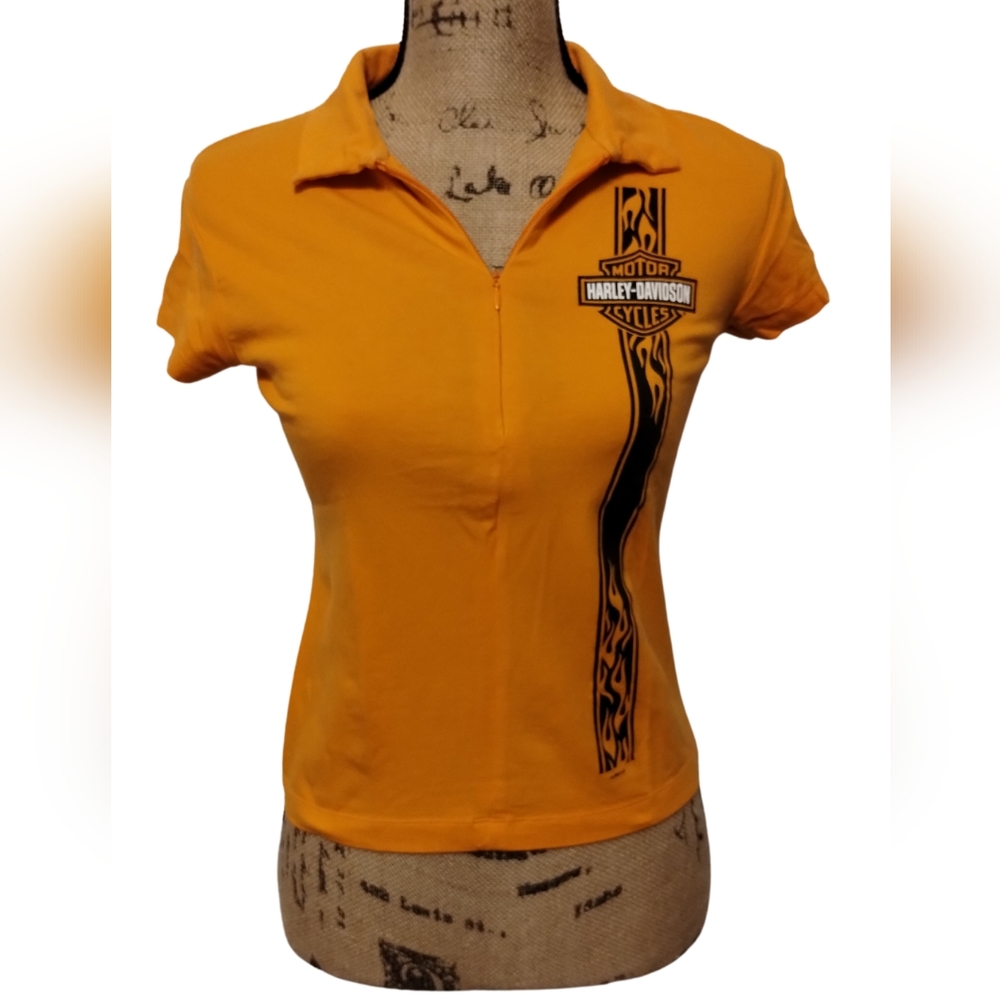 Harley Davidson Vintage Y2K Collar Shirt Size S